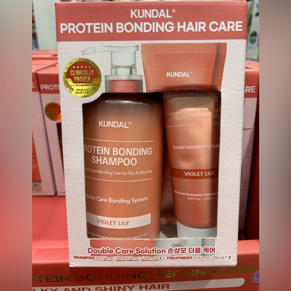 Korean Haircare Kundal Protein Bonding Frizz Control Shampoo & Conditioner Set